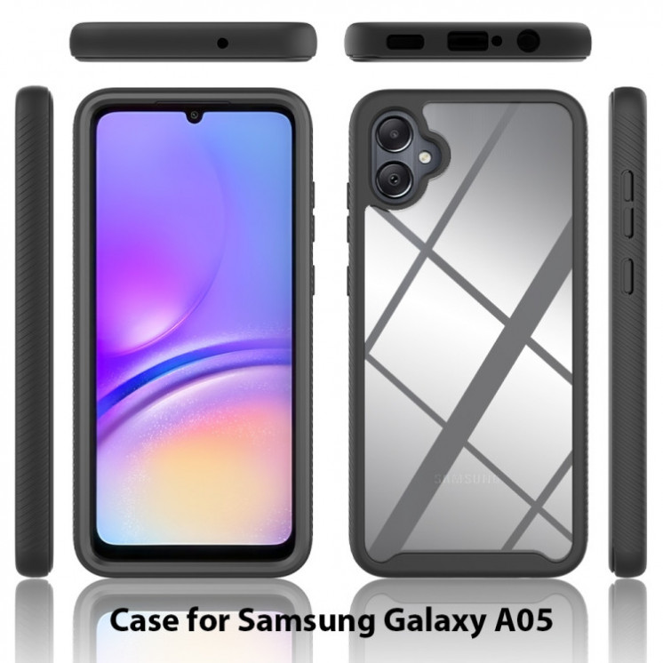 Samsung A05. Funda 360 con marco frontal TPU+PC transparente
