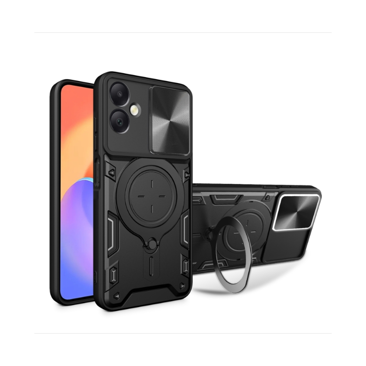 Samsung A06. Funda Camshield sliding con anillo soporte