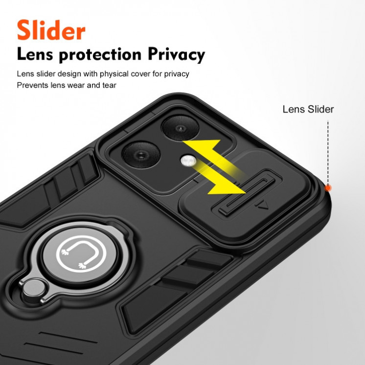 Samsung A06. Funda camshield con anillo compatible con soportes magnéticos