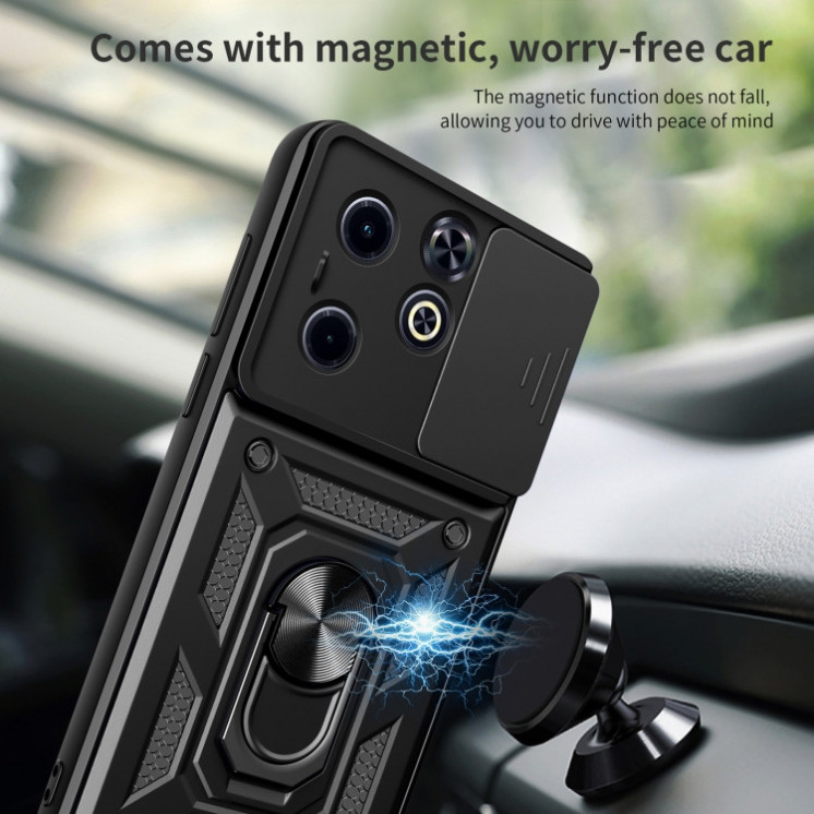 Infinix Hot 40i/ Smart 8. Funda Camshield con anillo stand