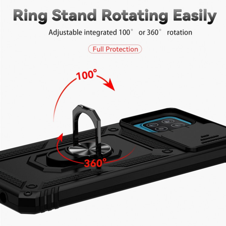 Samsung A12. Funda Armor camshield con anillo