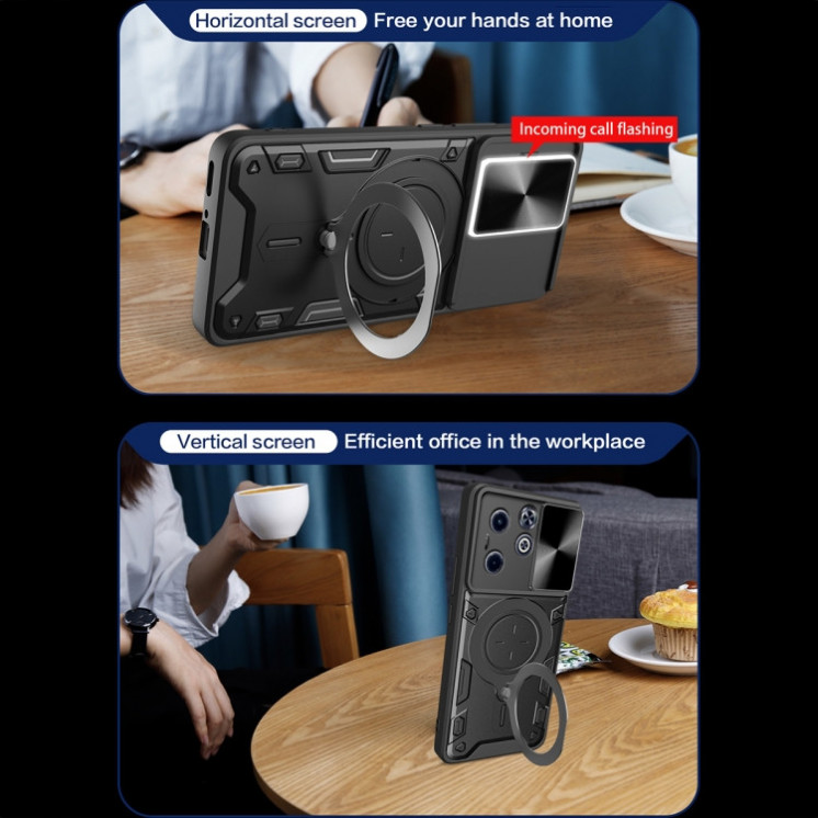 Infinix Hot 40i/ Smart 8. Funda Camshield con anillo stand