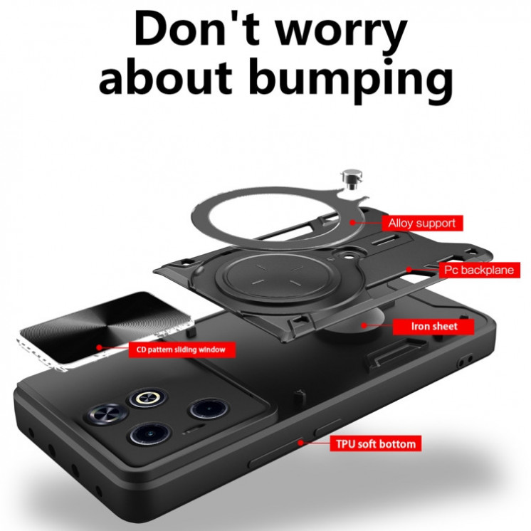 Infinix Hot 40i/ Smart 8. Funda Camshield con anillo stand