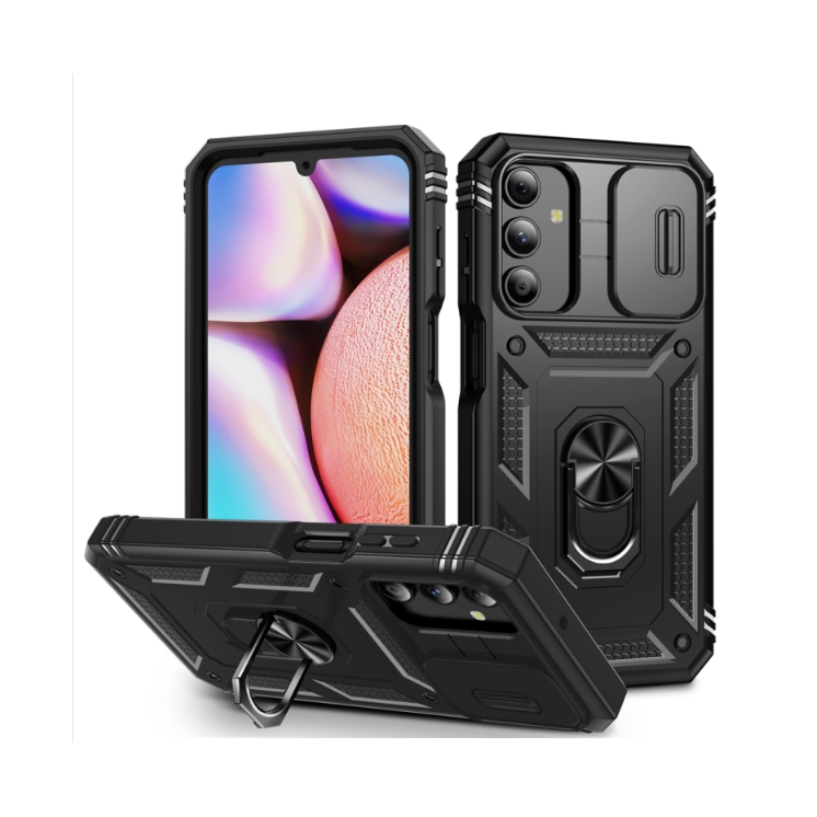 Samsung A15. Funda Armor camshield TPU+PC con anillo y marco frontal