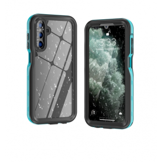 Samsung A15. Funda RedPepper IP68 sumergible 360° (borde azul)