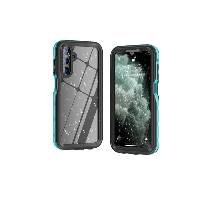 Samsung A15. Funda RedPepper IP68 sumergible 360° (borde azul)