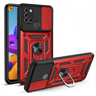 Samsung A21s. Funda camshield TPU+PC con anillo