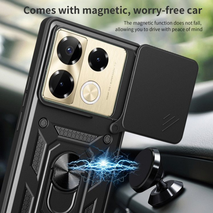 Infinix Note 40 Pro/ Note 40 Pro+. Funda Camshield TPU+PC con anillo
