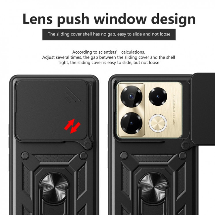 Infinix Note 40 Pro/ Note 40 Pro+. Funda Camshield TPU+PC con anillo
