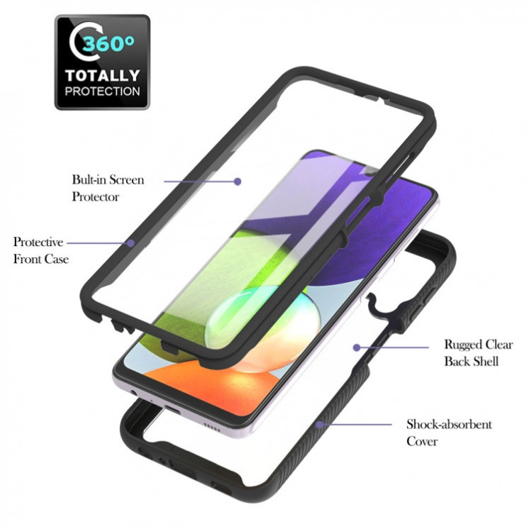 Samsung A22 4G. Funda 360° con protector de pantalla (bordes negro)