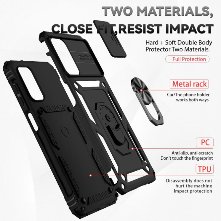 Samsung A23. Funda Armor camshield con anillo