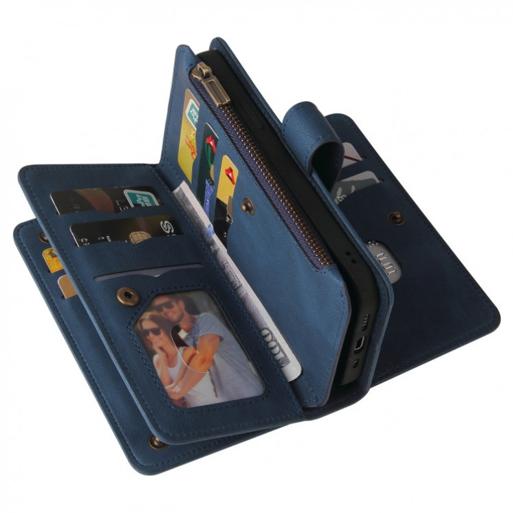 Samsung A32. Funda billetera Flip leather case (azul)