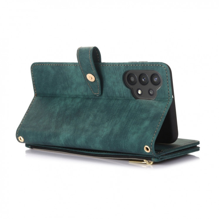 Samsung A32. Funda billetera Flip leather case (verde)
