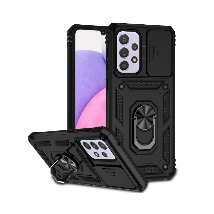 Samsung A33. Funda Armor con protector de cámara y anillo