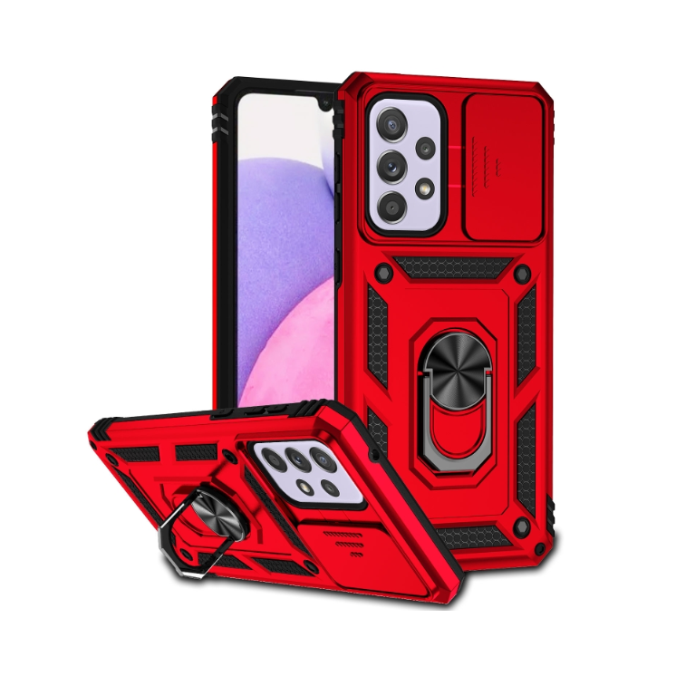 Samsung A33. Funda Armor con protector de cámara y anillo