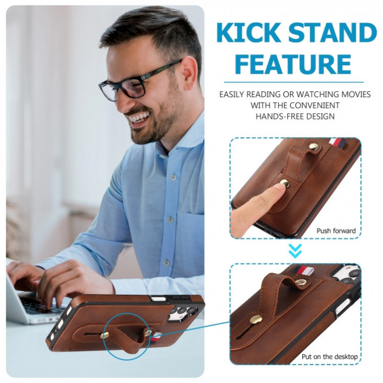 Samsung A33. Funda flip leather case con correa