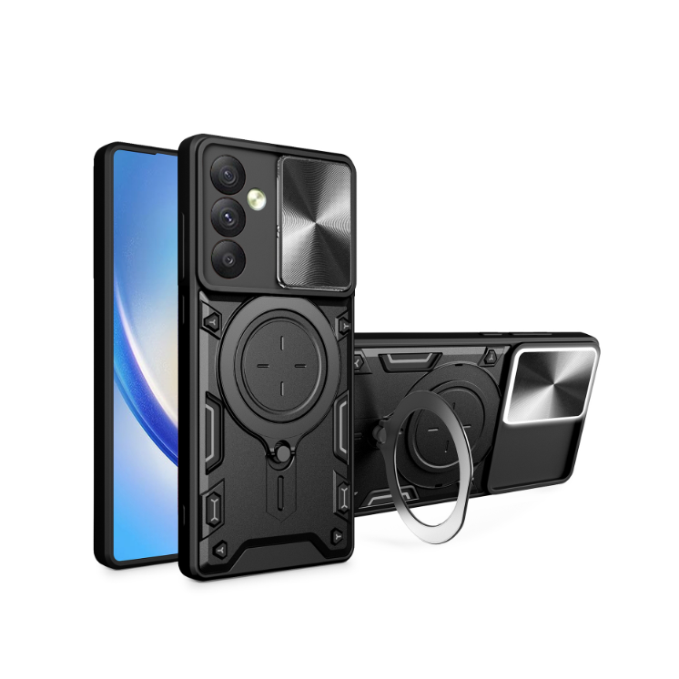 Samsung A34. Funda camshield con anillo.