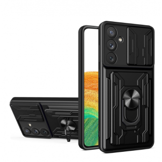 Samsung A34. Funda camshield con anillo + porta tarjeta