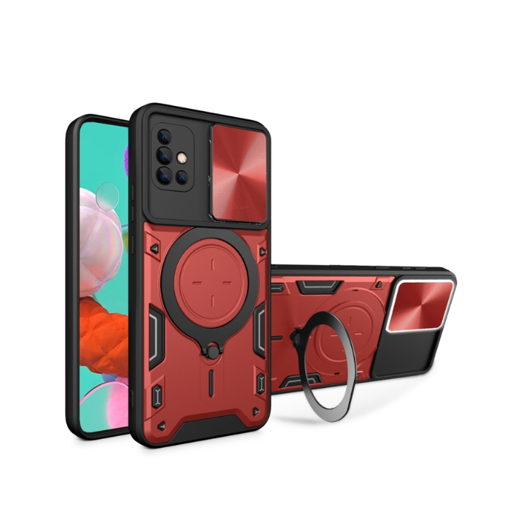 Samsung A51. Funda con protector de cámaras y anillo.