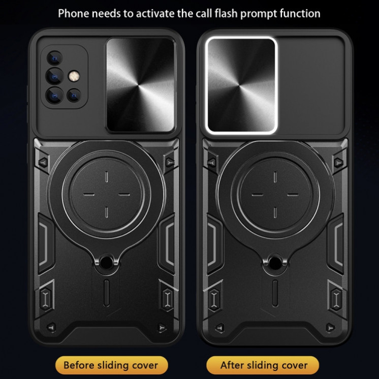 Samsung A51. Funda con protector de cámaras y anillo.