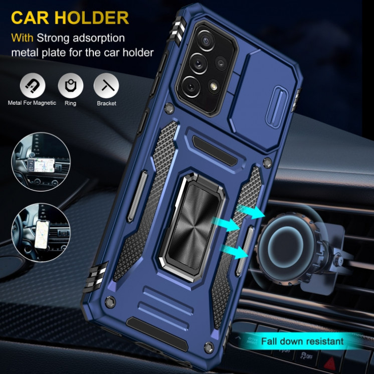 Samsung A52 5G/4G/ A52s. Funda Armor con protector de cámaras y anillo.