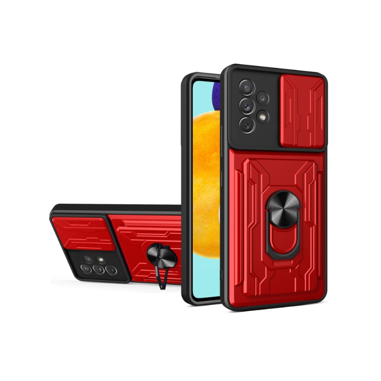 Samsung A53. Fundas camshield con anillo + porta tarjeta