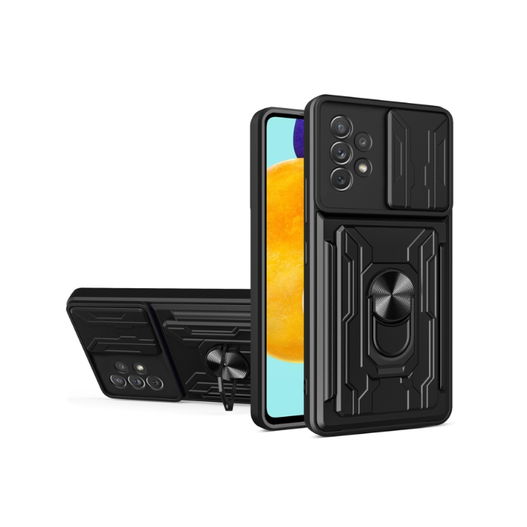 Samsung A53. Fundas camshield con anillo + porta tarjeta
