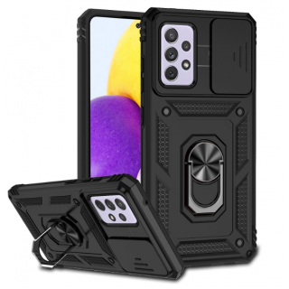 Samsung A72. Funda Armor con protector de cámaras y anillo.
