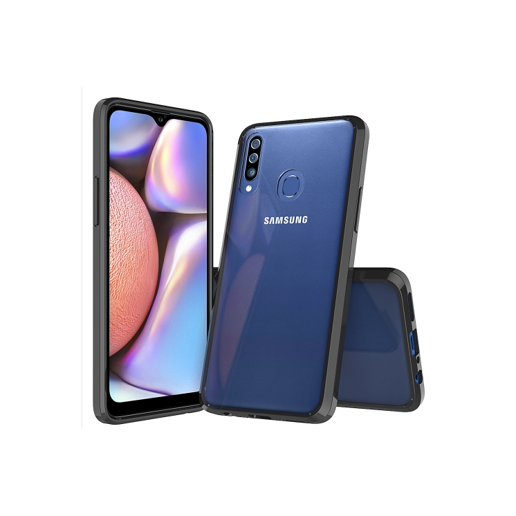 Samsung A20s. Funda transparente TPU + acrílico (bordes negro)