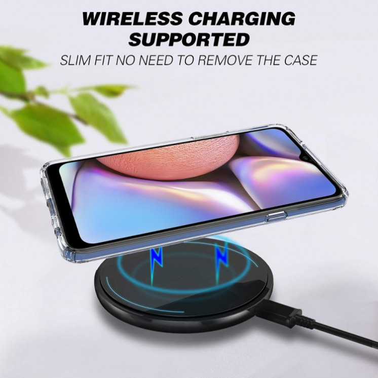 Samsung A20s. Funda transparente TPU + acrílico (bordes negro)