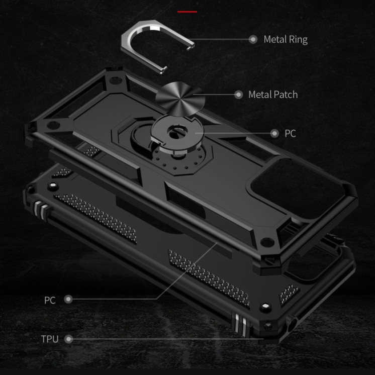 Motorola G14. Funda Armor con anillo compatible con soportes magnéticos