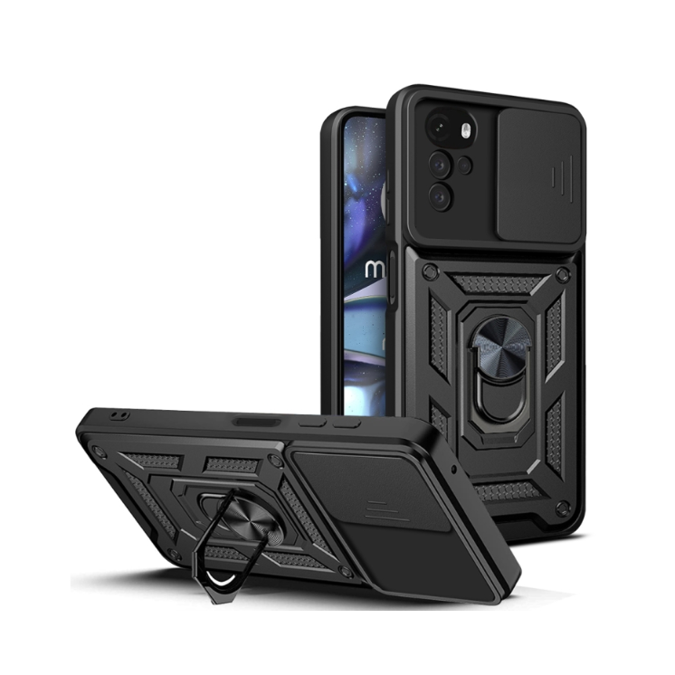 Motorola G22/E32. Funda Camshield con anillo