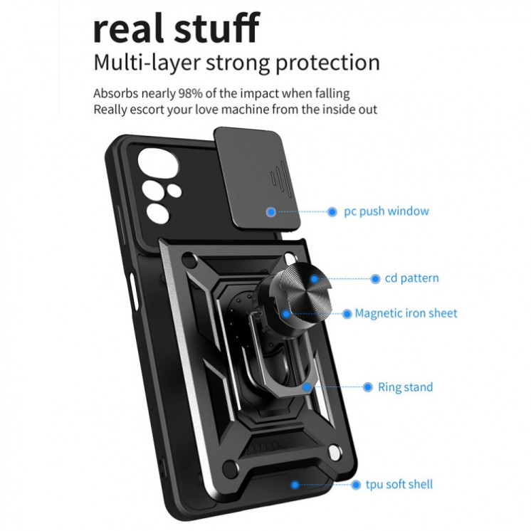 Motorola G22/E32. Funda Camshield con anillo