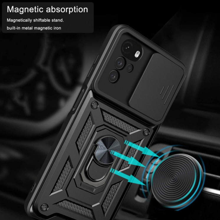 Motorola G22/E32. Funda Camshield con anillo