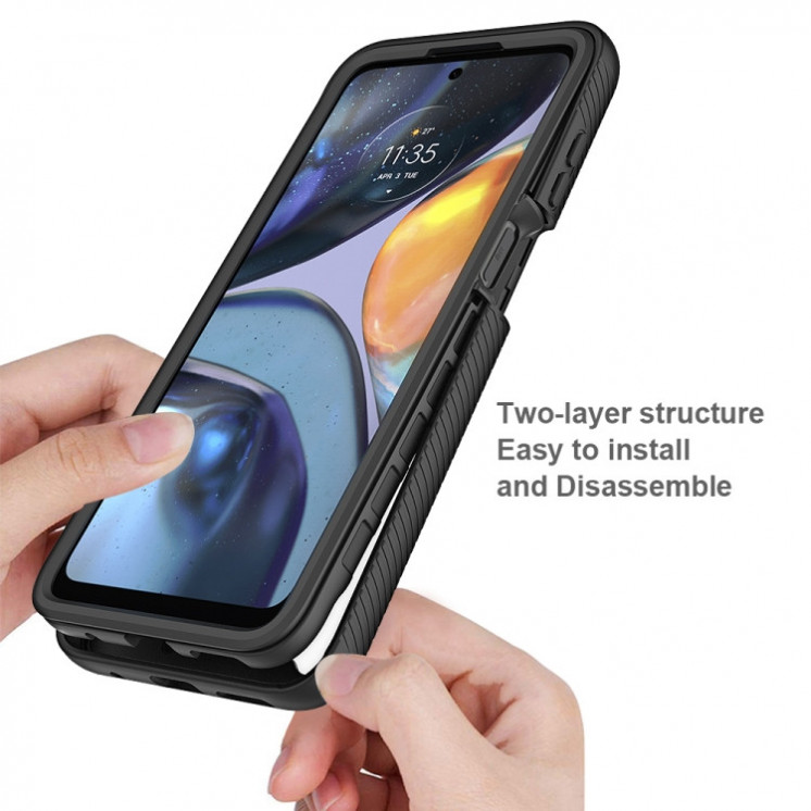 Motorola G22/E32. Funda 360 con protector de pantalla