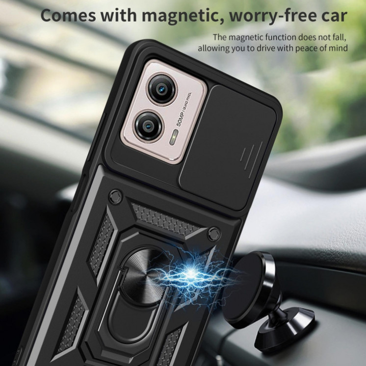 Motorola G13/G23/G53. Funda camshield con anillo