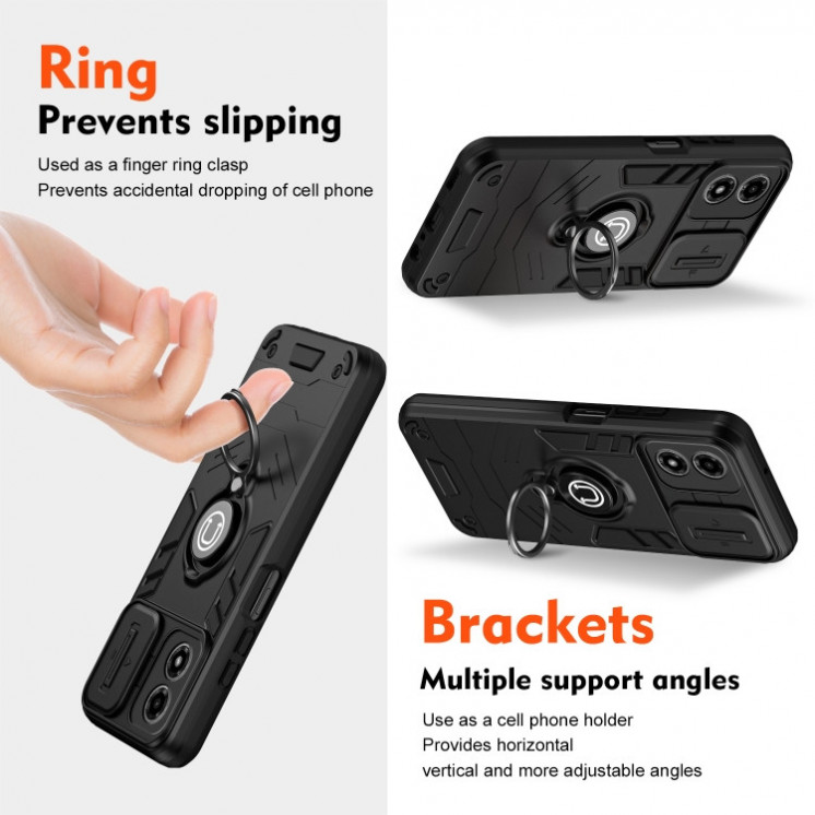 Motorola G24/G04. Funda camshield con anillo.