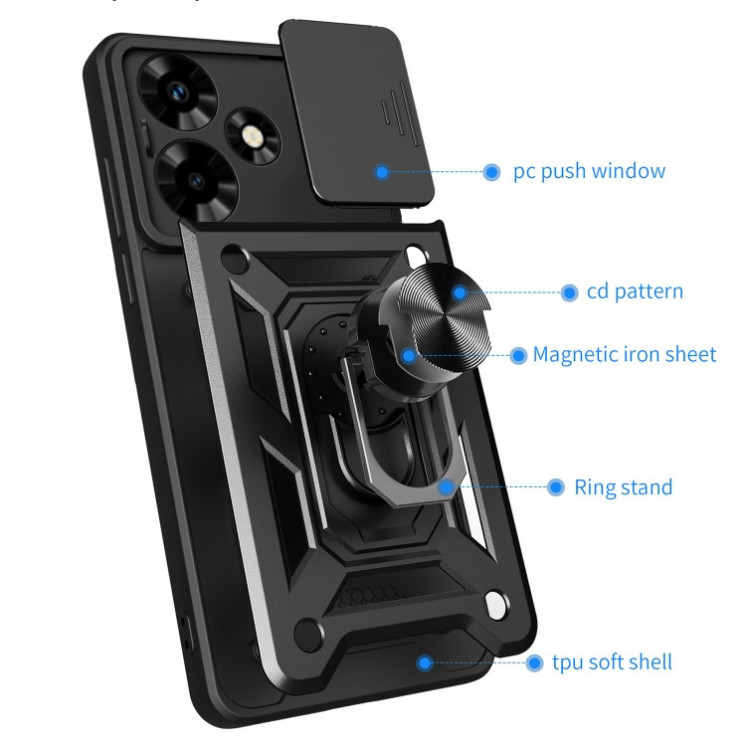 Infinix Hot 30. Funda Camshield con anillo