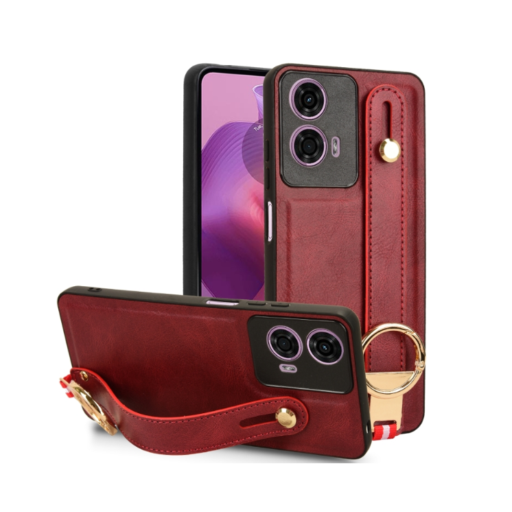 Motorola G24/G04/ E14. Funda leather case con correa