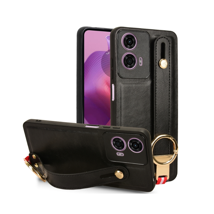 Motorola G24/G04/ E14. Funda leather case con correa
