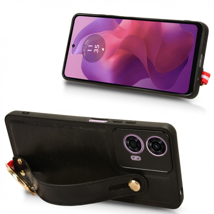 Motorola G24/G04/ E14. Funda leather case con correa
