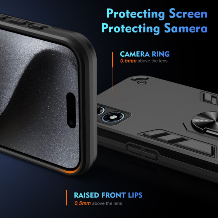 Motorola G24 Power/ G24/ G04s. Funda con anillo compatible con soportes magnéticos.